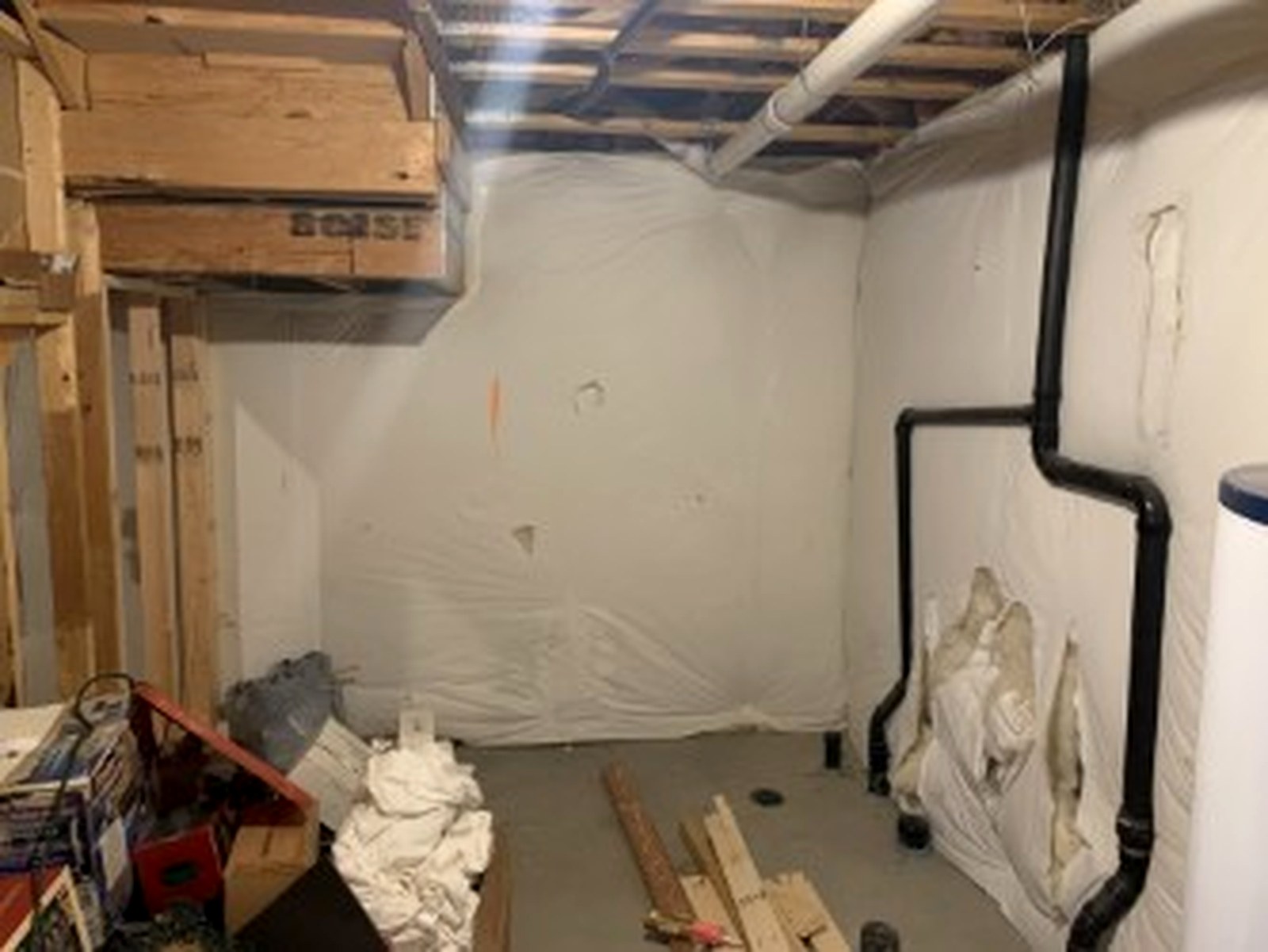 Basement bathroom — before renovation
